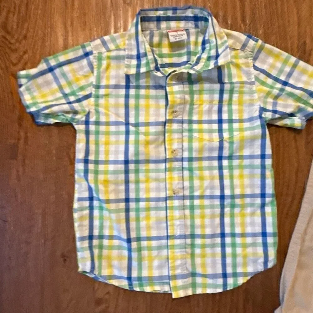 Wrangler boys plaid shirt dress pants outfit bundle 7